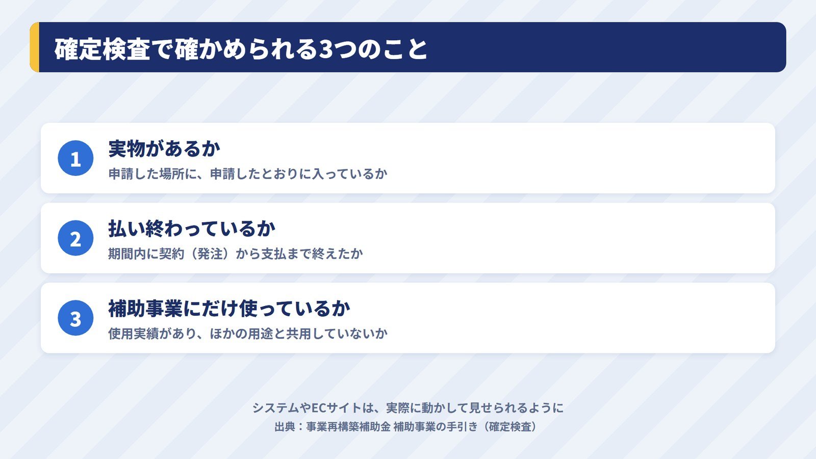 確定検査で確かめられる3つのこと
