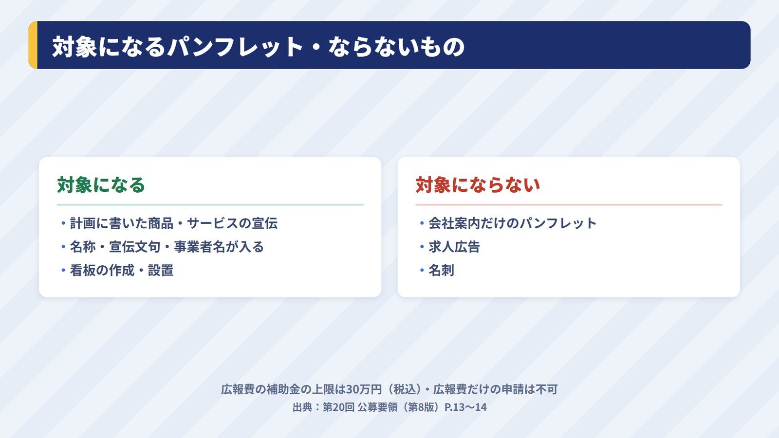 広報費の対象になるパンフレットとならないパンフレットの違い