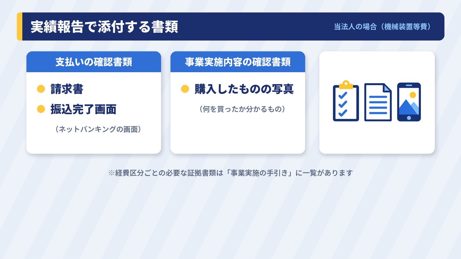 くまもと型応援補助金の実績報告で添付する書類(機械装置等費の場合)