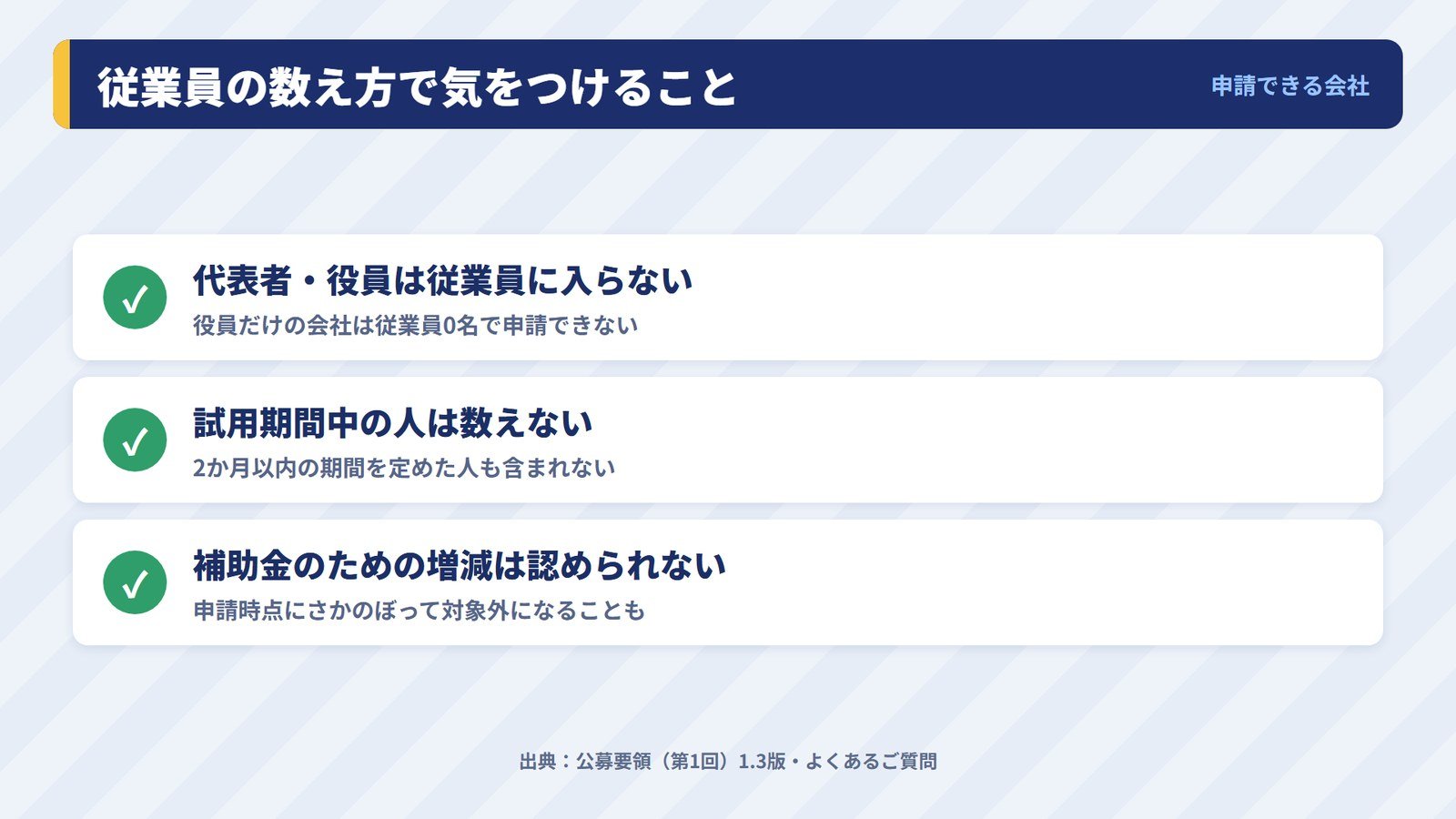 新事業進出補助金の「従業員」の数え方で気をつける3つの点